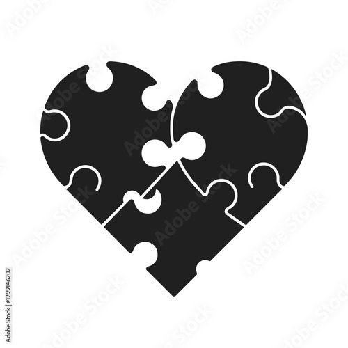 Heart puzzle icon representing love and connection.