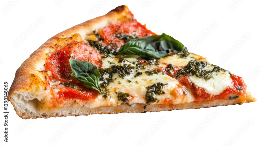 slice of pizza on white slice of pizza on white