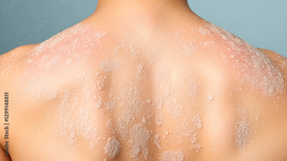 Fototapeta premium Macro white Pityriasis or Tinea Versicolor on back skin. Used for skincare concept