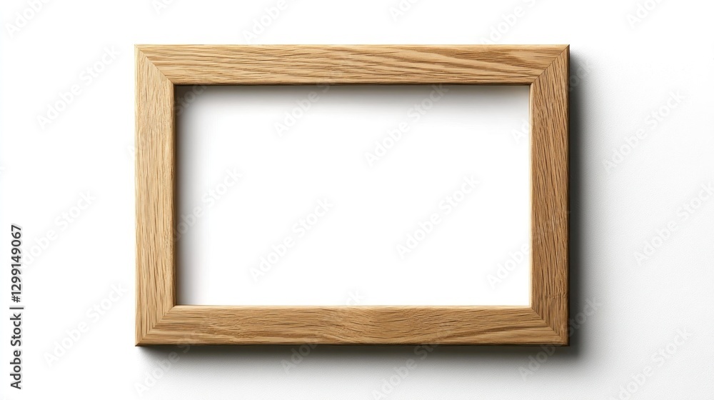 Light Oak Picture Frame Against White Background Light Oak Picture Frame Against White Background
