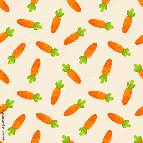 Wallpaper Mural Seamless pattern with cartoon carrots for Easter.  Torontodigital.ca