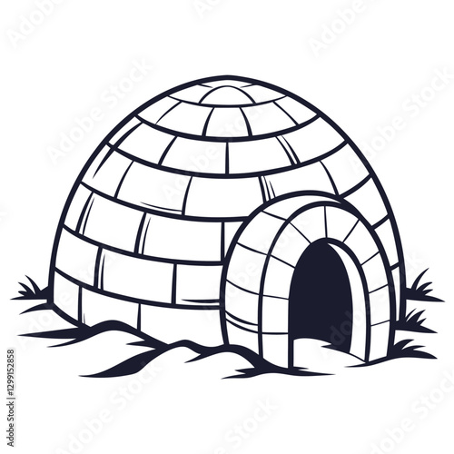 vector illustration of a igloo
