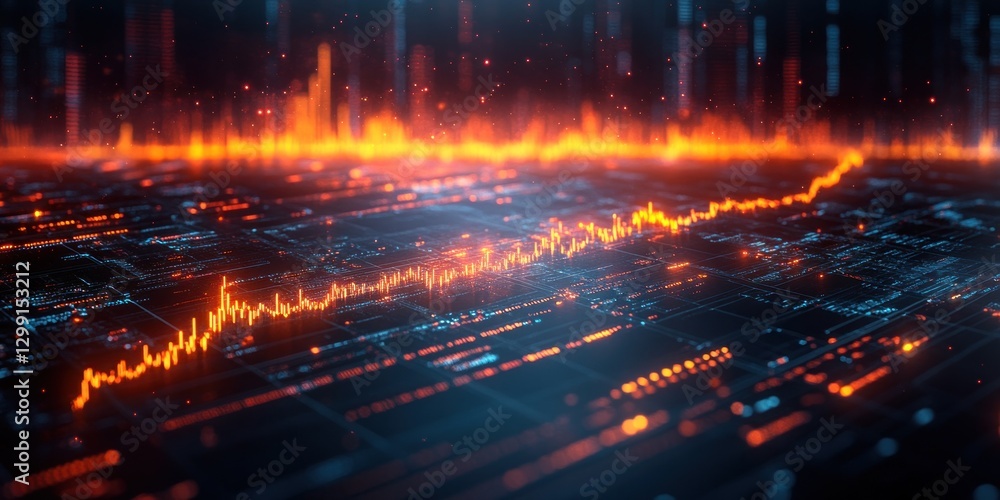 Abstract Digital Landscape: fiery data streams flowing across a circuit board, visualizing technological progress and data flow in a vibrant, dynamic setting. Abstract Digital Landscape: fiery data streams flowing across a circuit board, visualizing technological progress and data flow in a vibrant, dynamic setting.