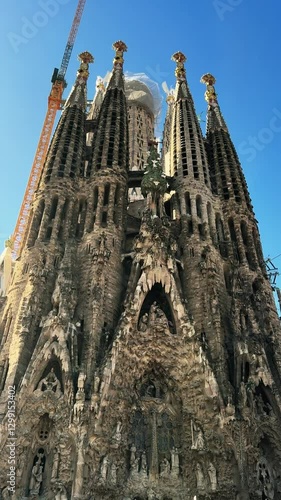 Sagrada Familia church view from below 2