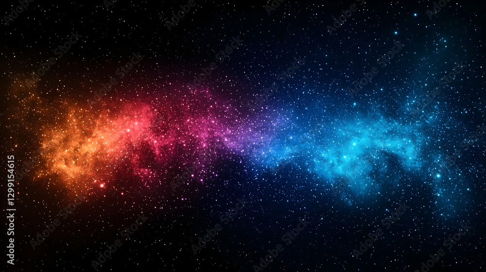 Obraz premium Colorful Galaxy Nebula With Shining Stars On Dark Background For Abstract Space Theme