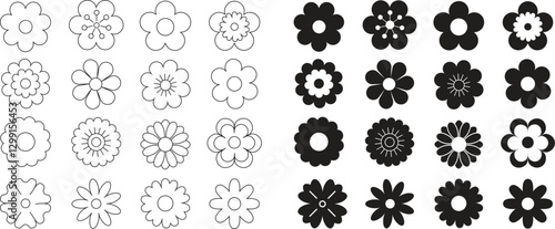 flower icon set
