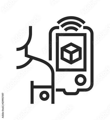 Continuous glucose monitor icon - sensor instead of blood drop of from a finger