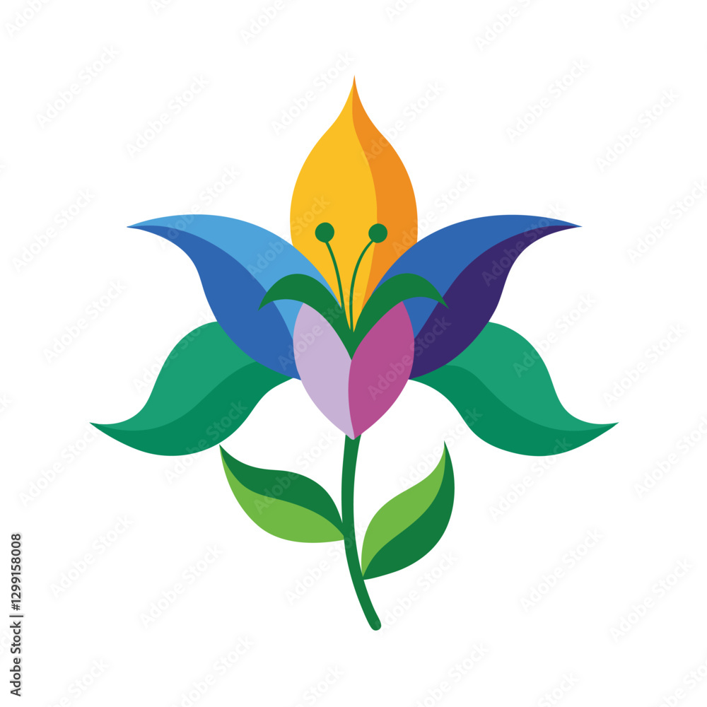 Fototapeta premium mix color lily on white background