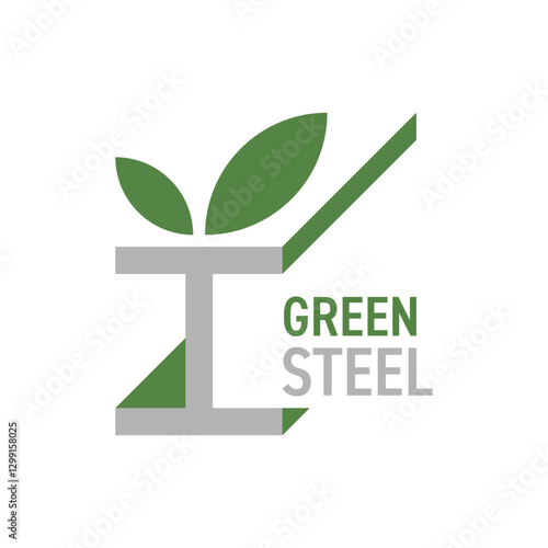 Green steel logo - eco-friendly and sustainable technology