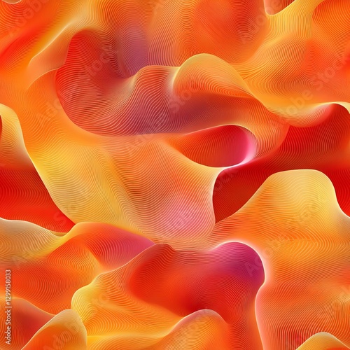 Wallpaper Mural Seamless Pattern - Abstract orange and yellow flowing waves with pink highlights pattern Torontodigital.ca