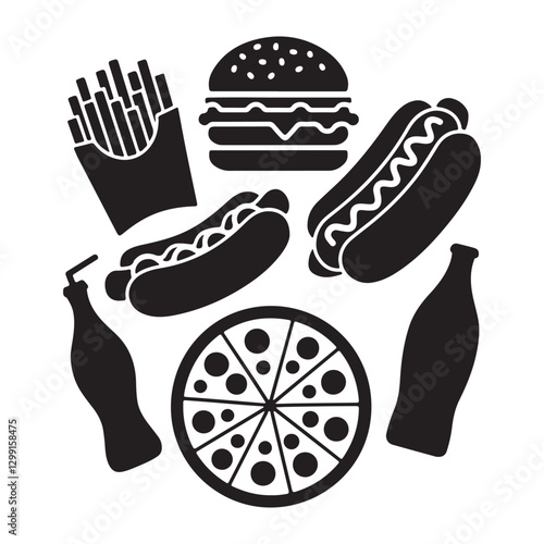 Delicious Fast Food Illustration for Restaurant and Branding