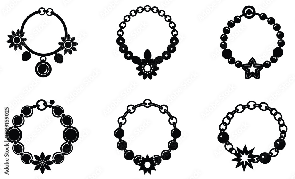 Obraz premium Charm Bracelet silhouette vector