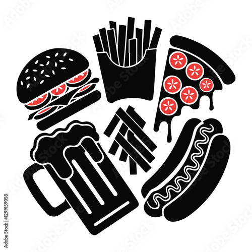 Delicious Fast Food Illustration for Restaurant and Branding