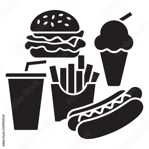 Delicious Fast Food Illustration for Restaurant and Branding
