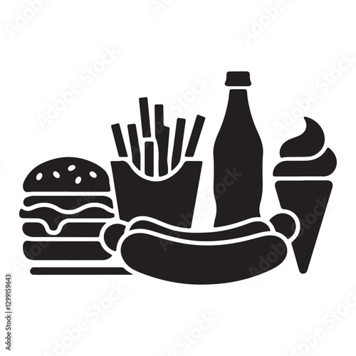 Delicious Fast Food Illustration for Restaurant and Branding