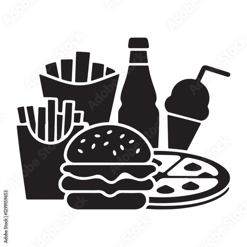 Delicious Fast Food Illustration for Restaurant and Branding