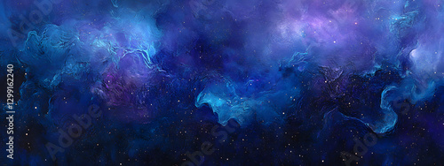 An amazing blue and purple galaxy with stars and nebulae
