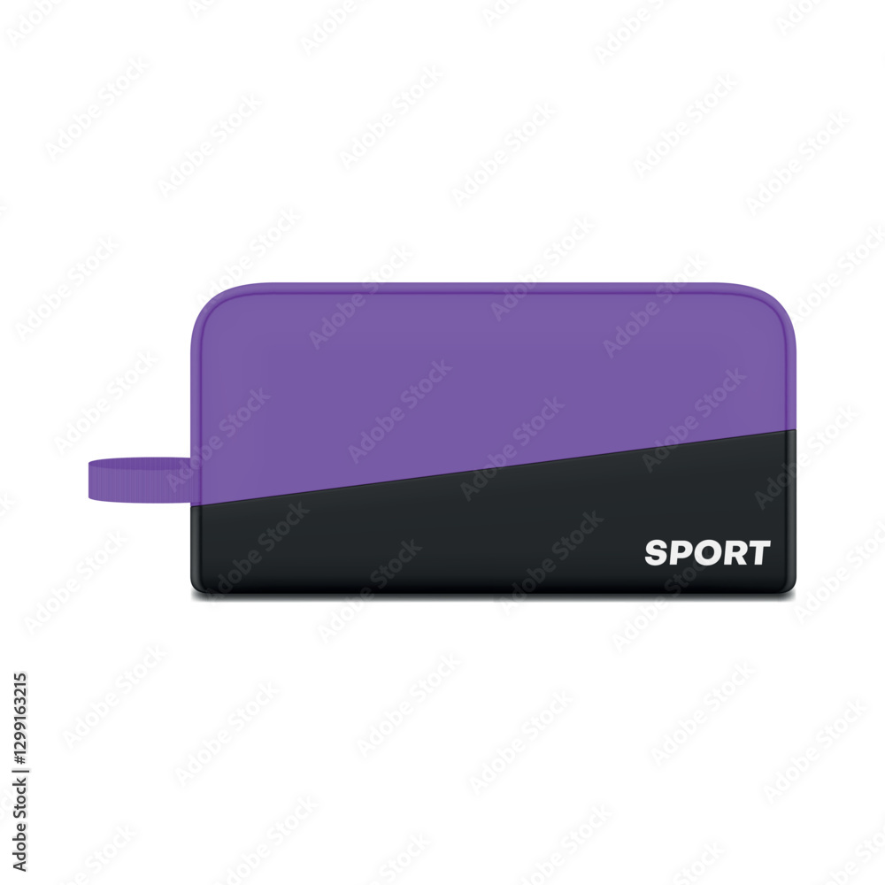 Purple sport bag with handle for sportive clothes and shoes carrying realistic vector illustration Purple sport bag with handle for sportive clothes and shoes carrying realistic vector illustration