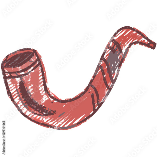 Red Curved Pipe Vector Illustration for Industrial and Home Repair Concepts
