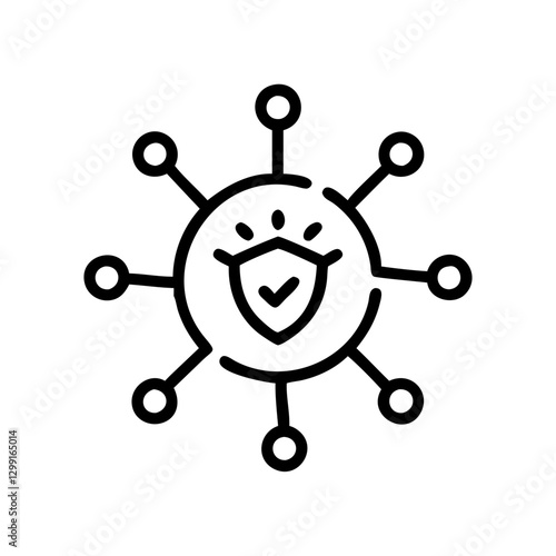 Virus protection flat vector icon, healthcare and pandemic safety