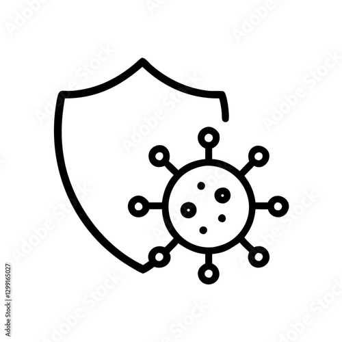 Virus protection flat vector icon, medical shield and immunity defense
