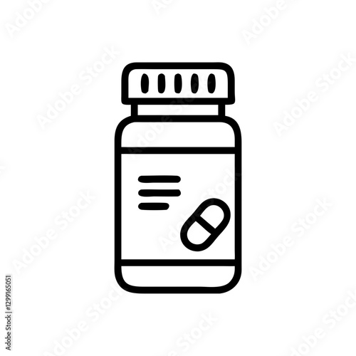 Pill bottle flat vector icon, pharmacy and medication container