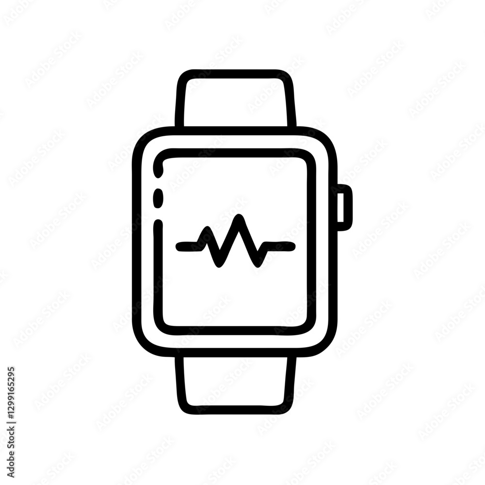 Smartwatch flat vector icon, fitness tracking and health monitoring Smartwatch flat vector icon, fitness tracking and health monitoring