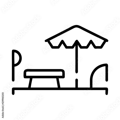 Outdoor picnic flat vector icon, relaxation and leisure activities