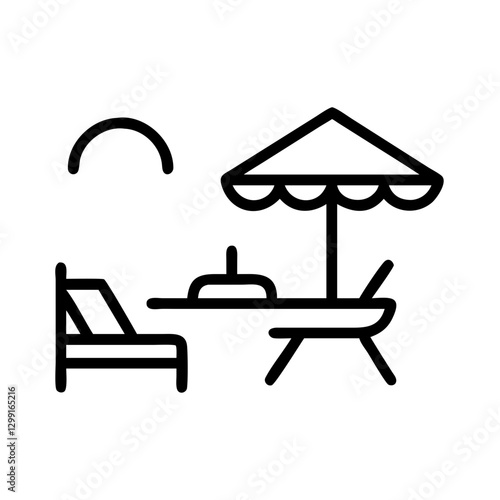 Beach resort flat vector icon, vacation and outdoor relaxation