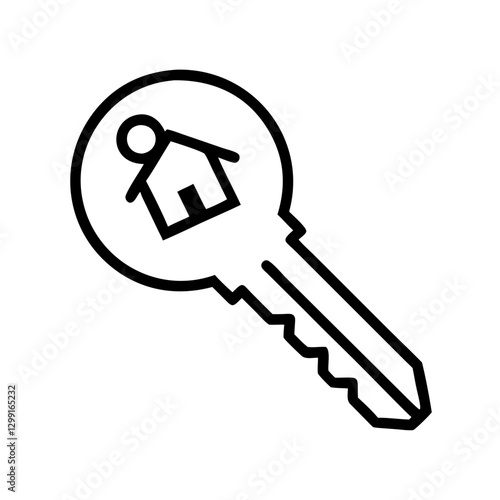 House key flat vector icon, real estate and homeownership