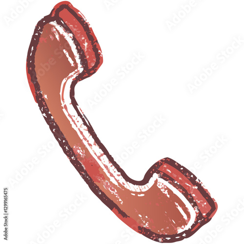 Vintage Red Telephone Handset Vector Illustration for Communication Design