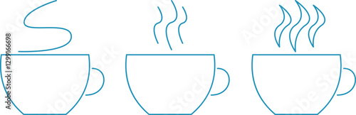 cups with hot drink. Coffee cups