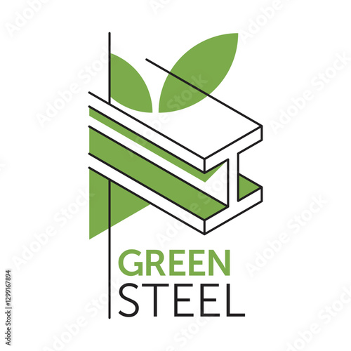 Green steel logo - eco-friendly and sustainable technology