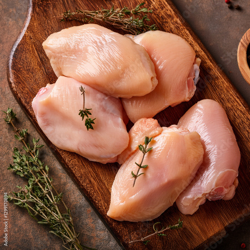 fresh, raw, uncooked chicken not in package