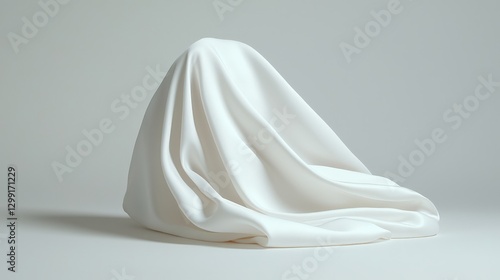 Wallpaper Mural Draped white fabric on neutral background Torontodigital.ca