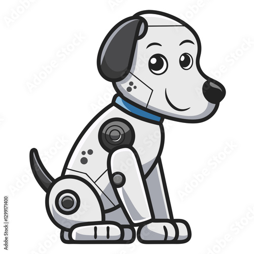 Cute Robot Dog Vector Illustration Futuristic Pet Design for Tech Lovers