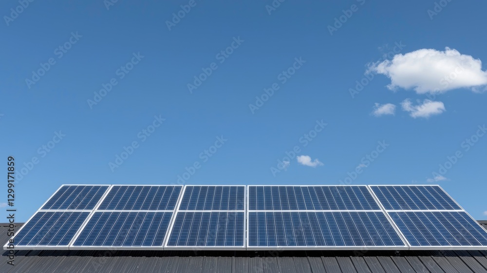 Solar panels on roof, sunny sky, clean energy (2) Solar panels on roof, sunny sky, clean energy (2)