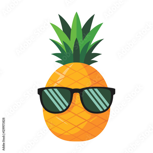 Cool Sunglasses Pineapple Vector Summer Fun Concept Illustration