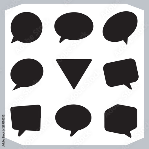 Obraz na płótnie Unique Speech Bubble Doodles Hand Drawn Pack of Outline Shapes w salonie