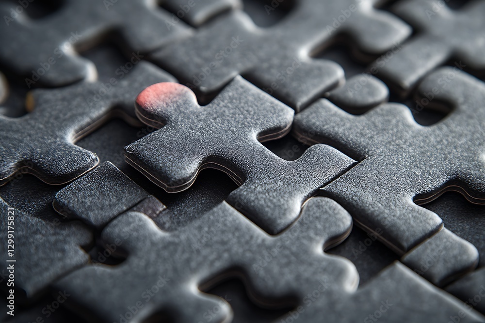 Close-up of a Jigsaw Puzzle Piece Close-up of a Jigsaw Puzzle Piece