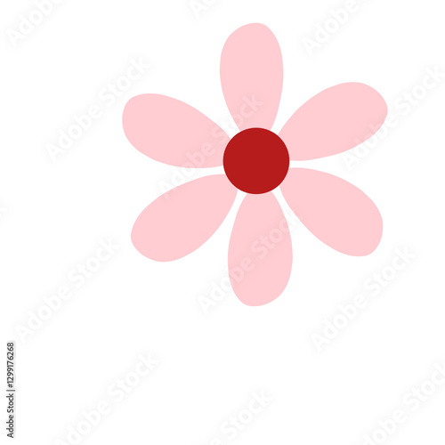 Cute pink flowers hand-drawn illustration art