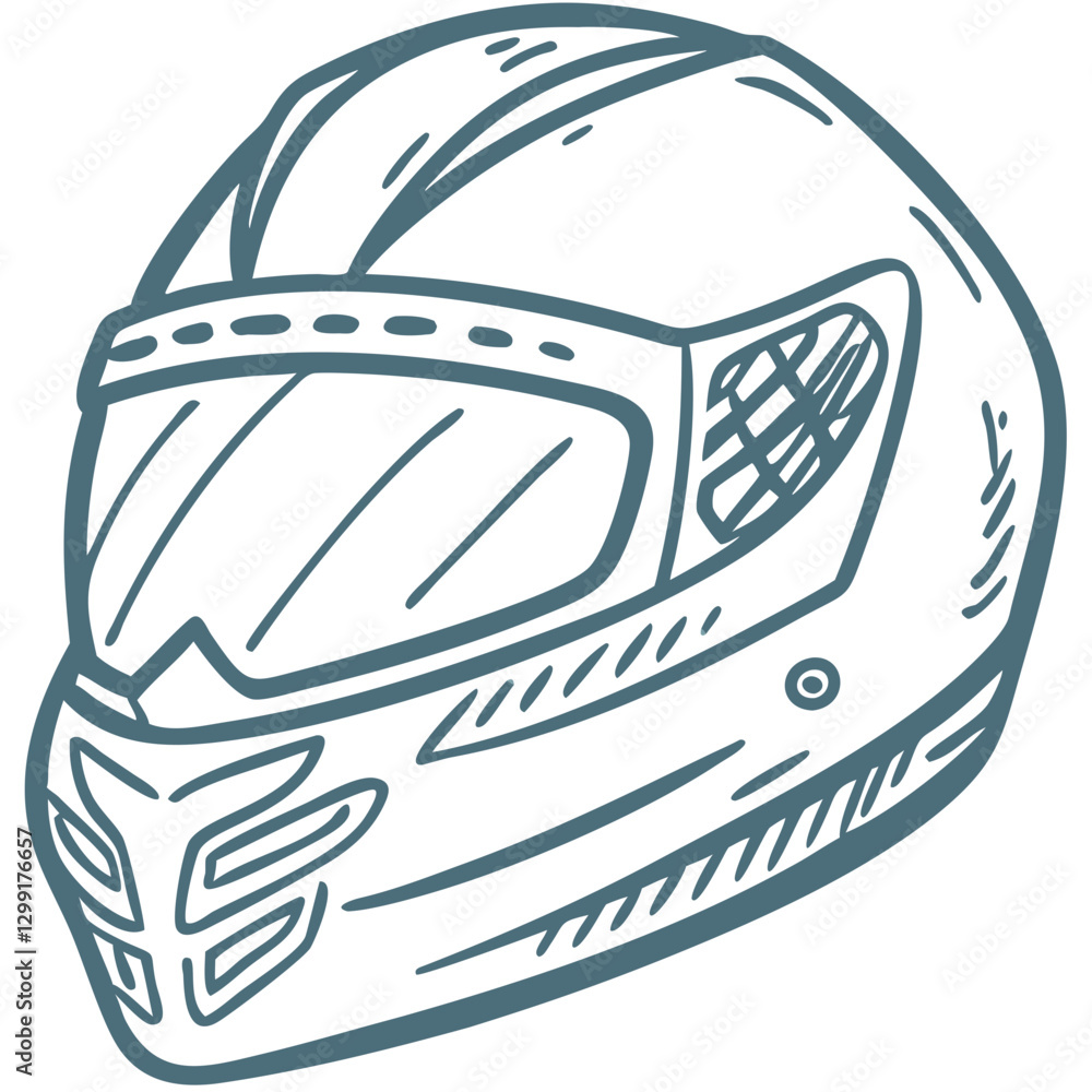 Vector Illustration Motorcycle Helmet Safety Gear Design for Racing and Adventure Vector Illustration Motorcycle Helmet Safety Gear Design for Racing and Adventure