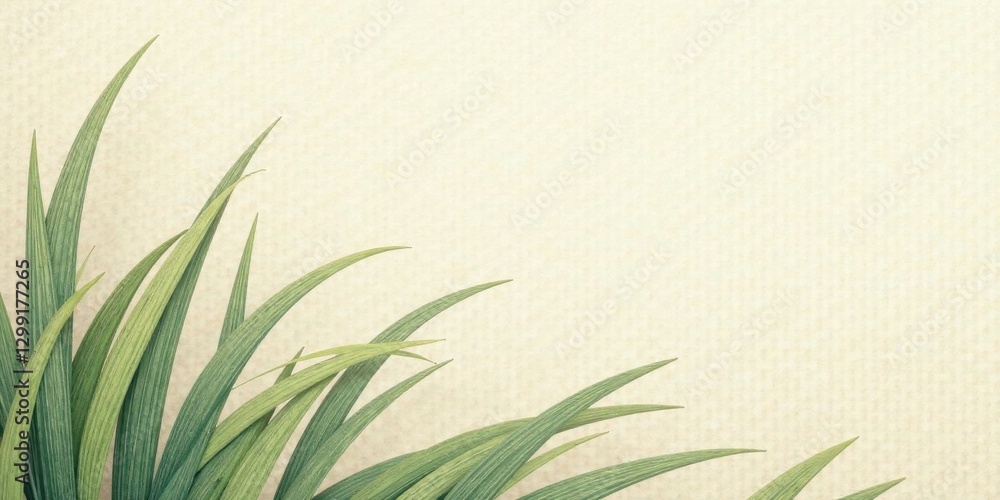 Fototapeta premium Serene Green Foliage Against a Soft, Textured Background, Perfect for Elegant Design Projects and Nature-Inspired Themes