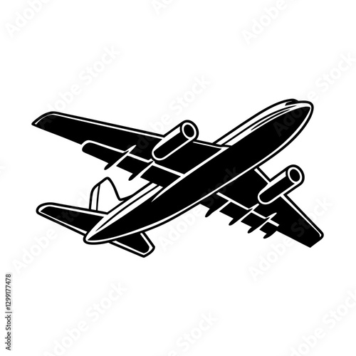 Modern Airplane Silhouette Design Vector for Aviation and Travel Themes