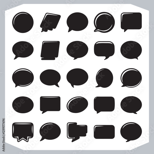 Obraz na płótnie Outline Speech Bubbles in Various Shapes Hand Drawn Doodle Pack w salonie