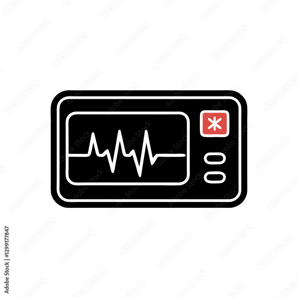 Vector Illustration Heart Rate Monitor with EKG Wave Medical Equipment Design Vector Illustration Heart Rate Monitor with EKG Wave Medical Equipment Design