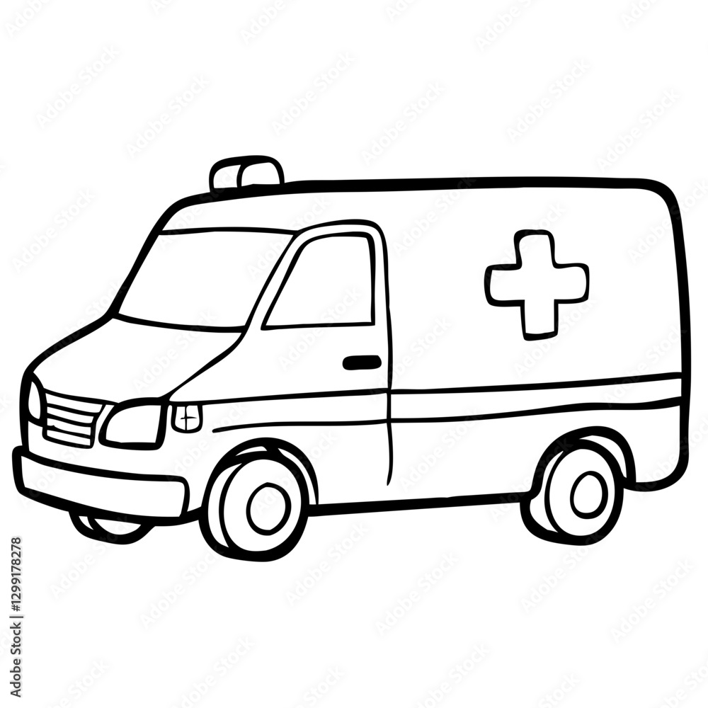 Vector Illustration of Ambulance Emergency Vehicle with Cross Symbol for Medical Use Vector Illustration of Ambulance Emergency Vehicle with Cross Symbol for Medical Use