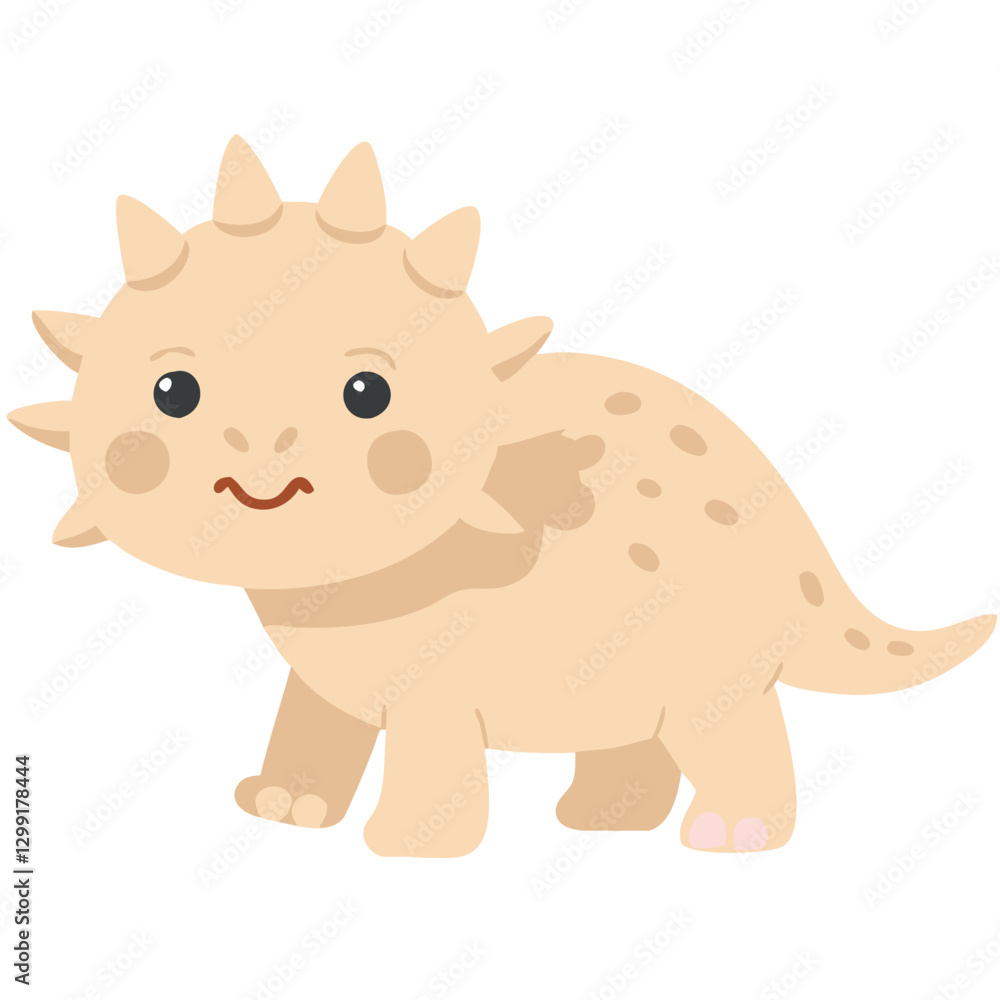 Fototapeta premium Cute Baby Dinosaur Vector Illustration Adorable Cartoon Prehistoric Character for Kids