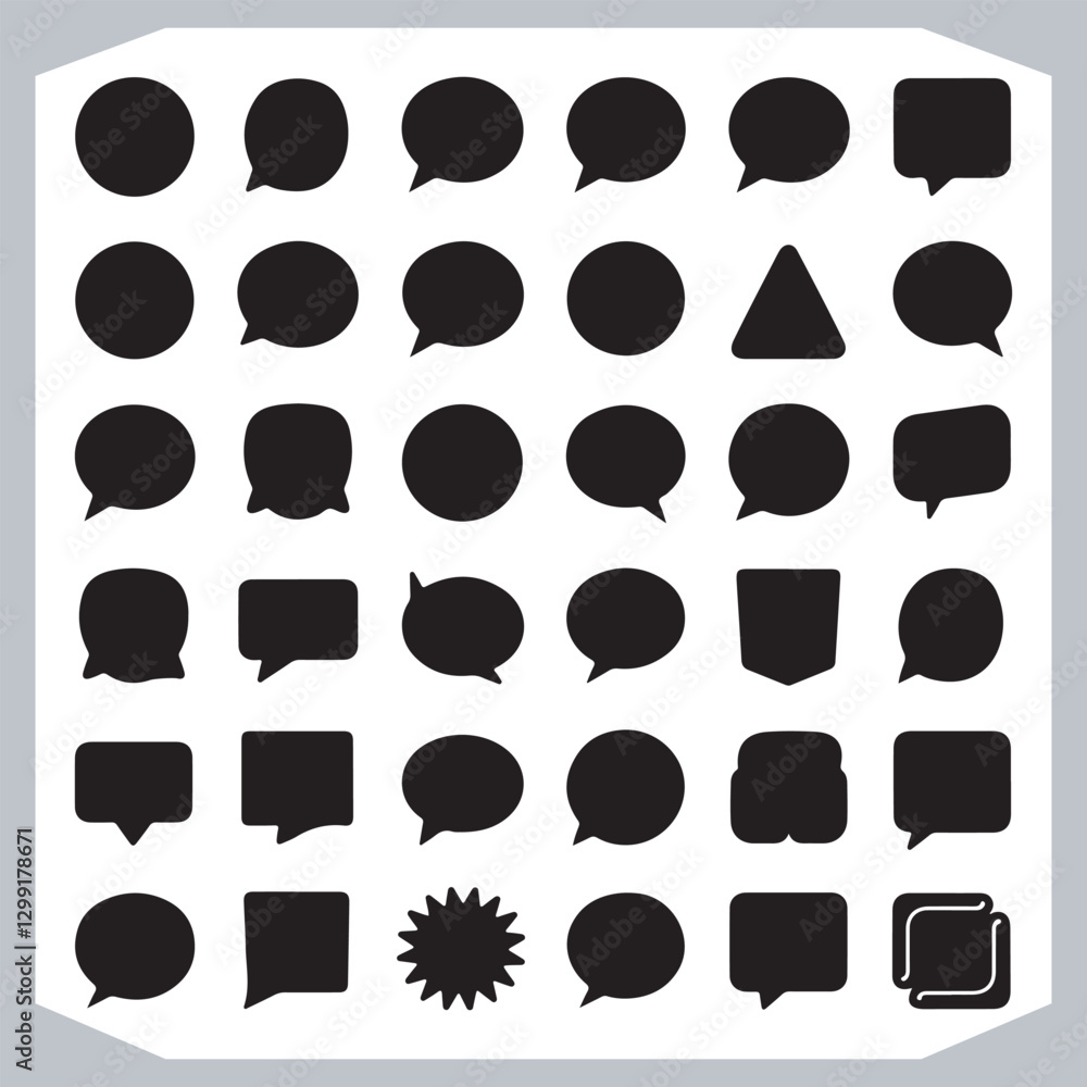 Hand Drawn Speech Bubble Collection Creative Outline Doodle Pack