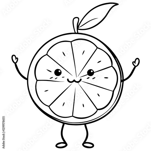 Cute Smiling Citrus Fruit Character with Arms and Legs Vector Illustration